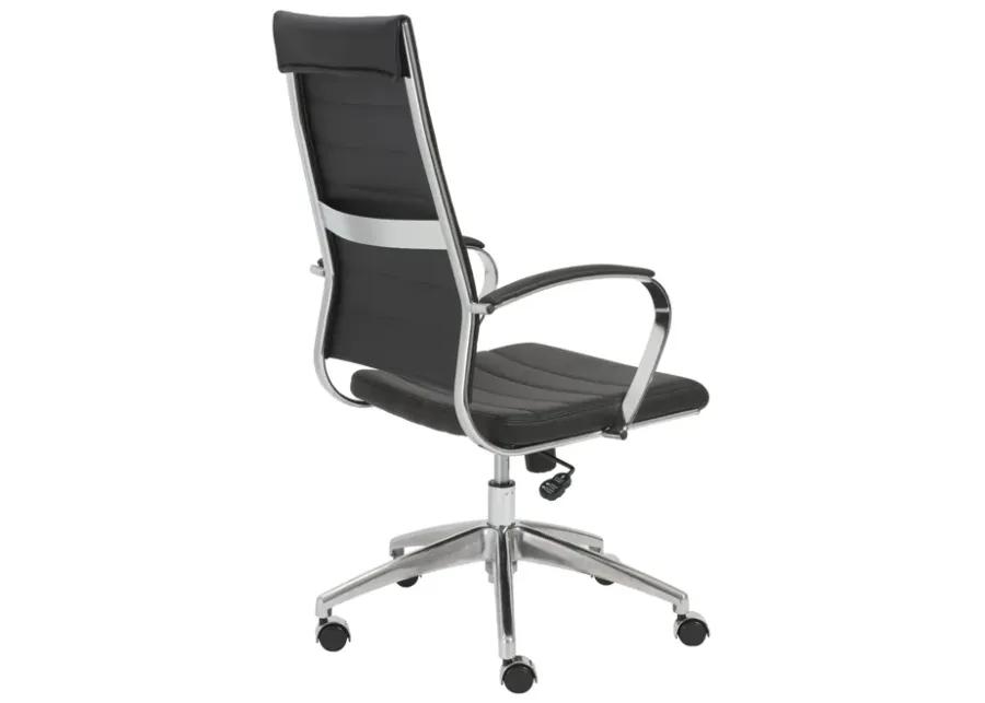 Axel High Back Office Chair in Black with Aluminum Base