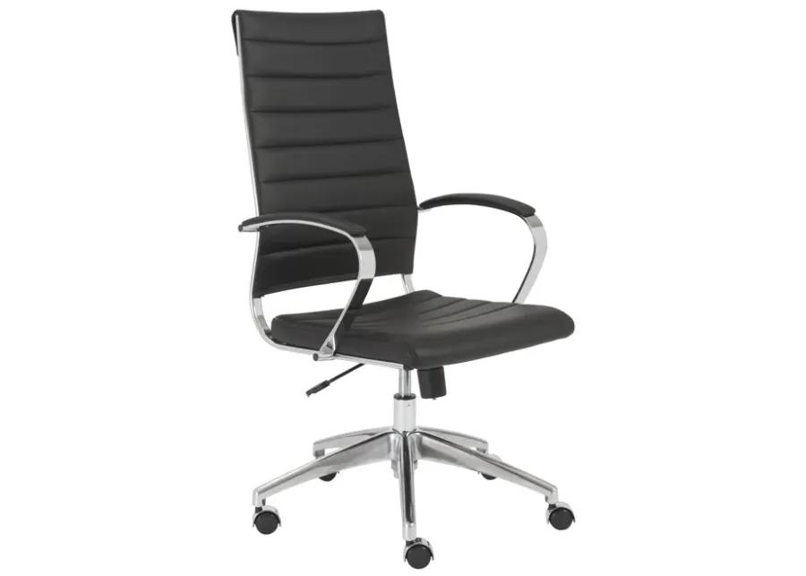 Axel High Back Office Chair in Black with Aluminum Base