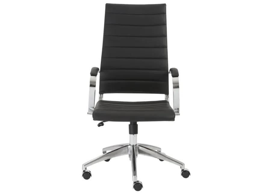 Axel High Back Office Chair in Black with Aluminum Base