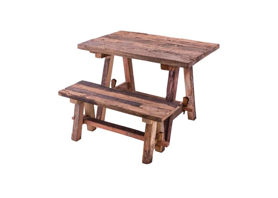 Rustic Table with Bench