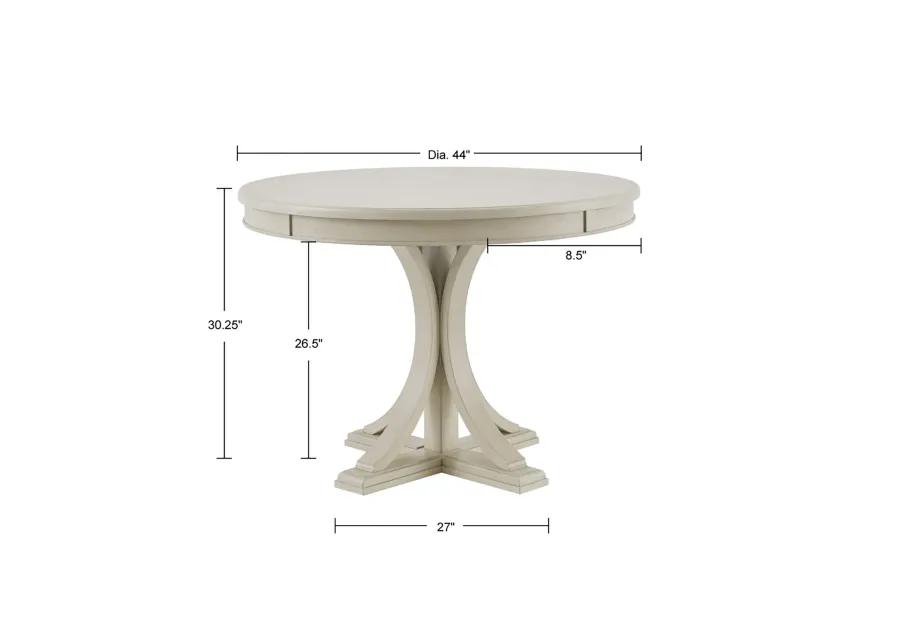 Madison Park Signature Helena Antique Cream Round Dining Table