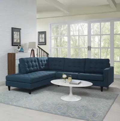 Empress 2-Piece Upholstered Left Facing Bumper Sectional