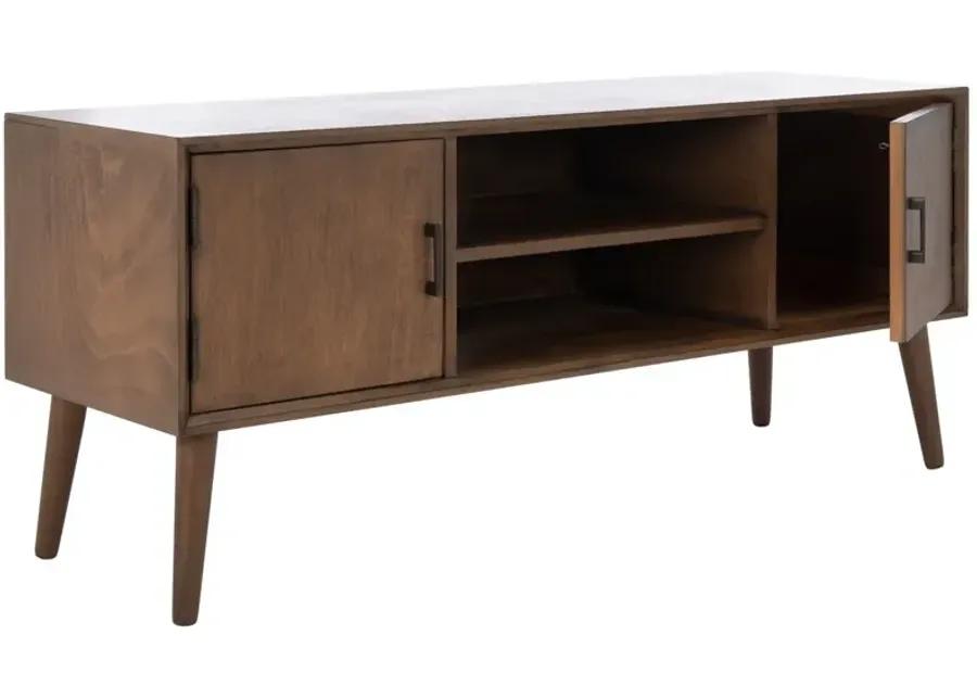 SORREL MID CENTURY 2 DOOR 1 SHELF MEDIA STAND