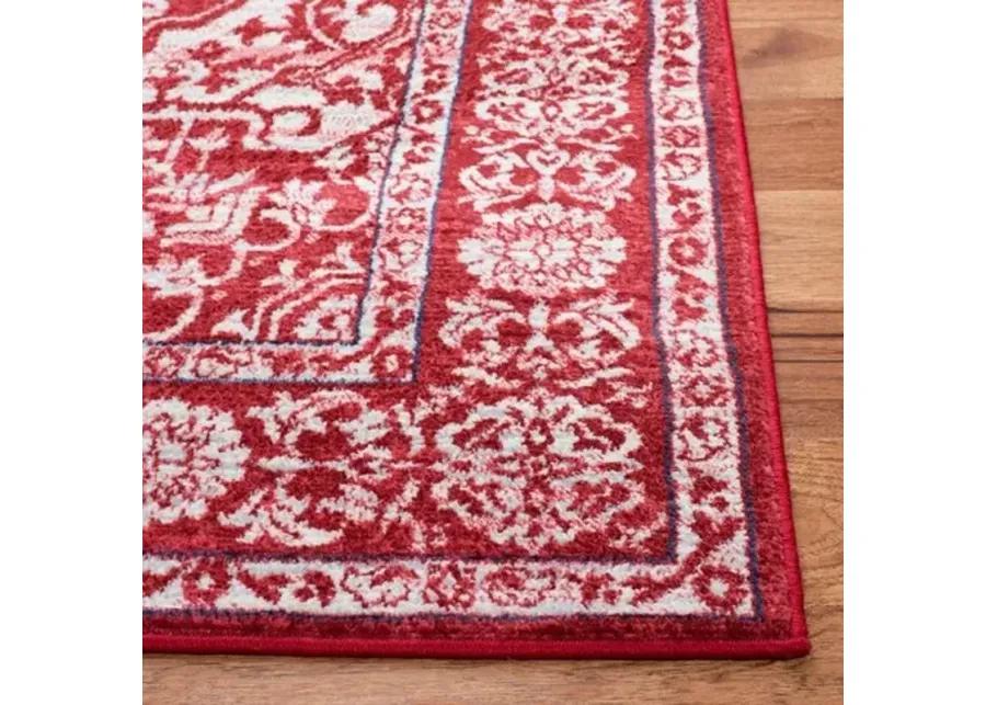 Brentwood 832 Red / Ivory 6'-7" X 6'-7" Round Round Powerloomed Rug