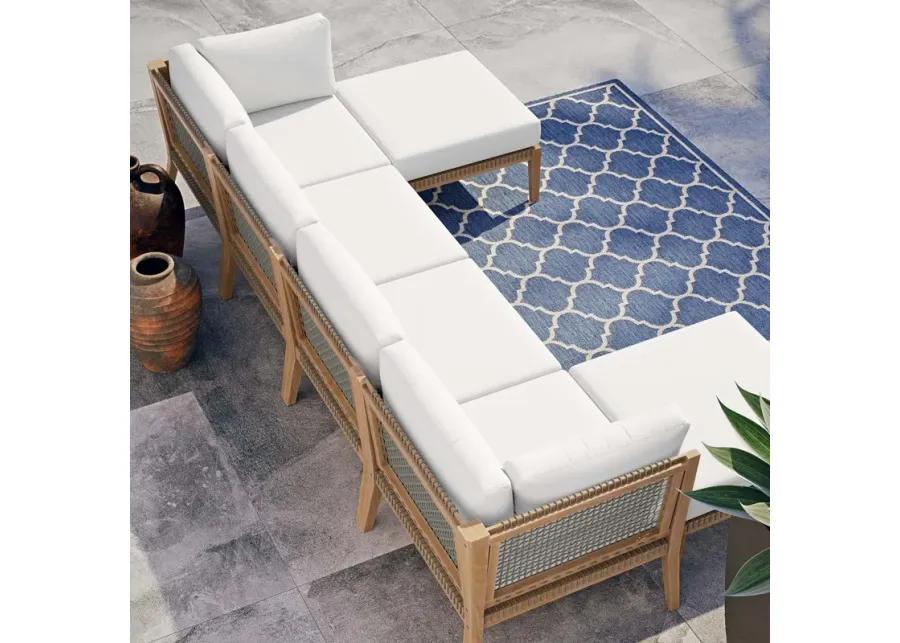 Clearwater Teak 6-Piece Outdoor Sectional