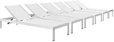 Shore Chaise Outdoor Patio Aluminum Set of 6