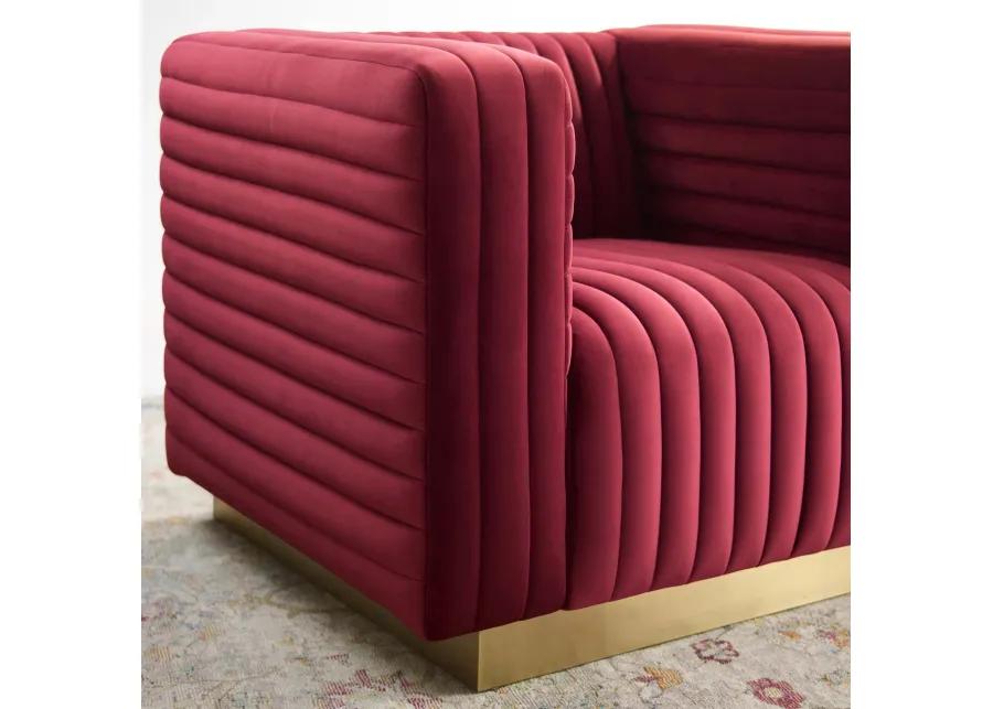 Charisma Channel Tufted Performance Velvet Accent Armchair