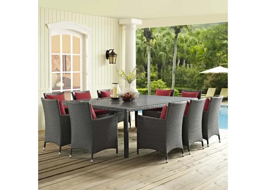 Sojourn 11 Piece Outdoor Patio Sunbrella® Dining Set