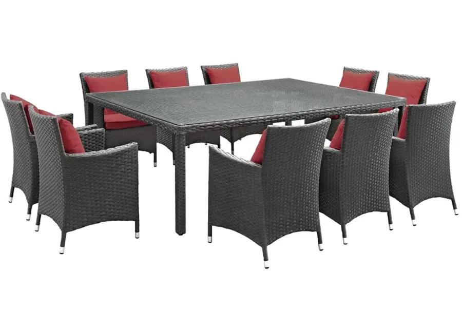 Sojourn 11 Piece Outdoor Patio Sunbrella® Dining Set