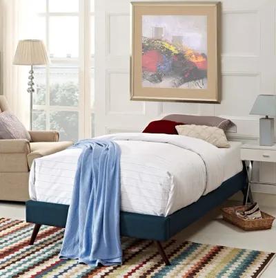 Loryn Twin Fabric Bed Frame with Round Splayed Legs