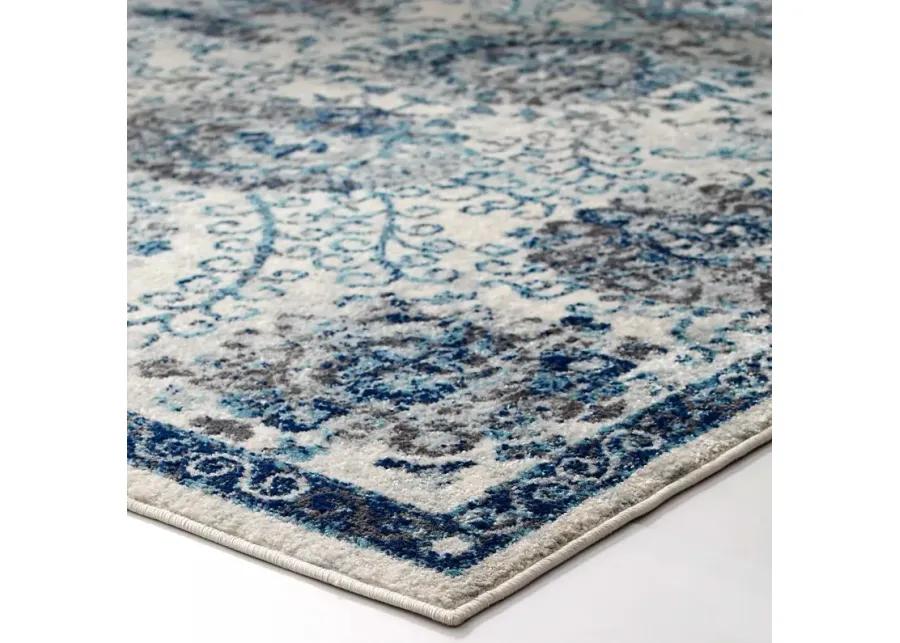 Entourage Kensie Distressed Floral Moroccan Trellis  8x10 Area Rug