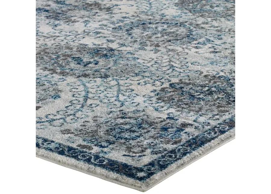 Entourage Kensie Distressed Floral Moroccan Trellis  8x10 Area Rug