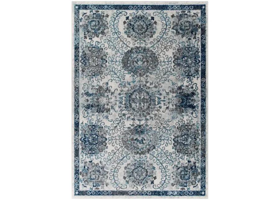 Entourage Kensie Distressed Floral Moroccan Trellis  8x10 Area Rug