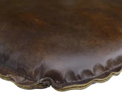 Metal Crossback Leather Cushion Seat - Vintage Brown