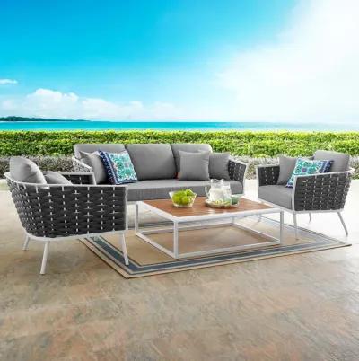 Stance 4 Piece Outdoor Patio Aluminum Sectional Sofa Set