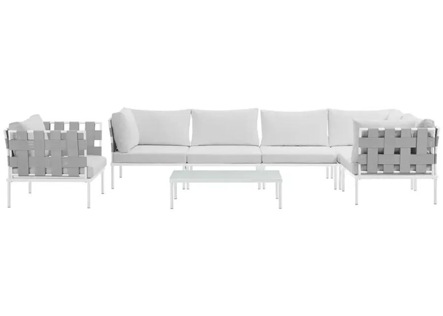 Harmony 7 Piece Outdoor Patio Aluminum Sectional Sofa Set