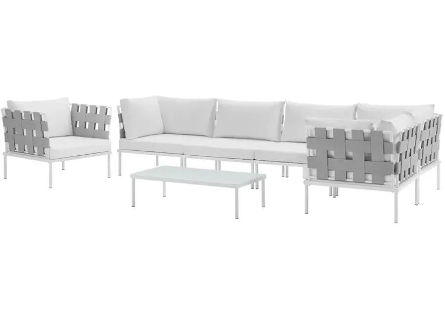 Harmony 7 Piece Outdoor Patio Aluminum Sectional Sofa Set