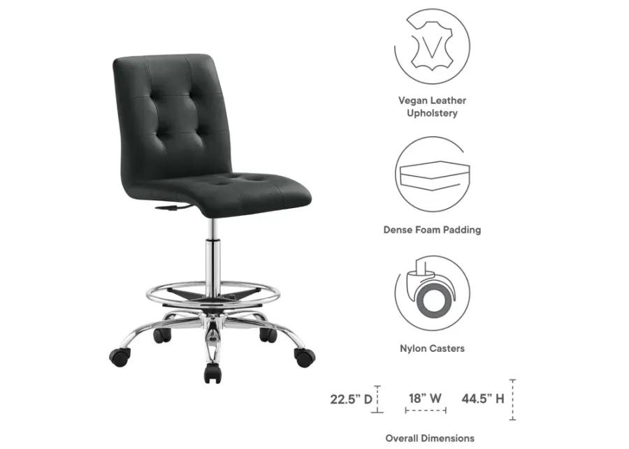 Prim Armless Vegan Leather Drafting Chair