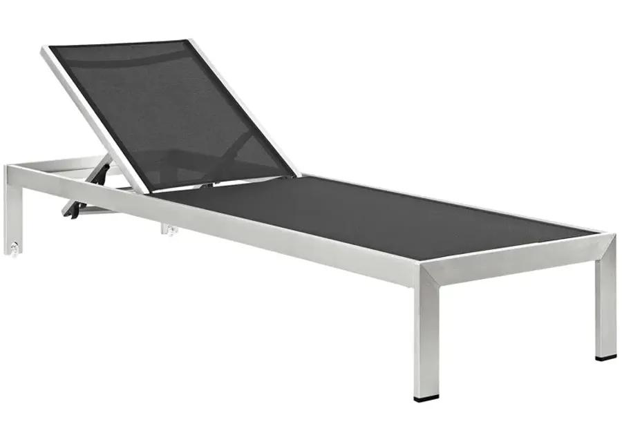 Shore 3 Piece Outdoor Patio Aluminum Chaise with Cushions