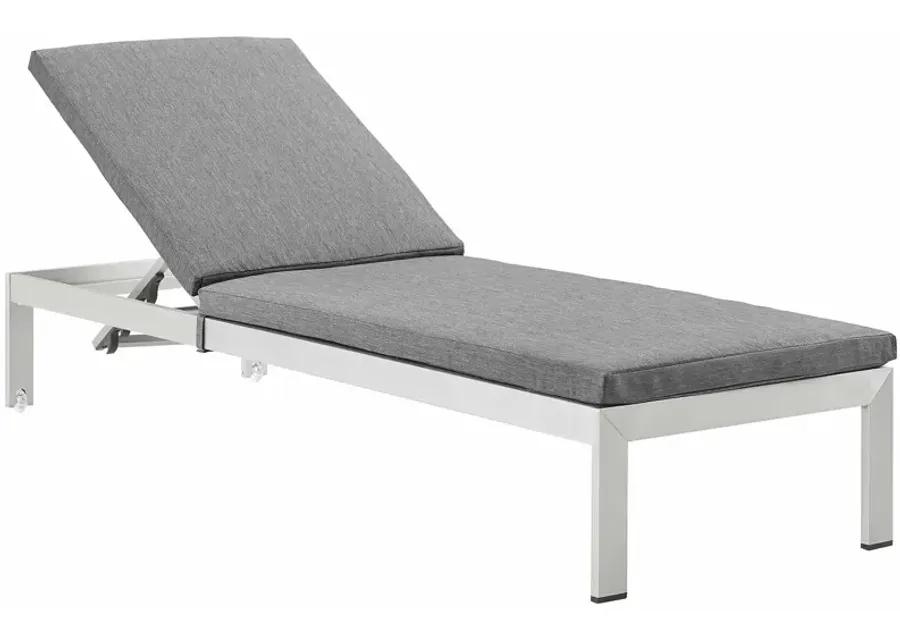 Shore 3 Piece Outdoor Patio Aluminum Chaise with Cushions