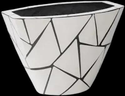 triangle crazy cut planter, small, stainless steel