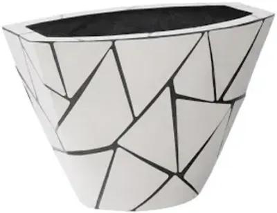 triangle crazy cut planter, small, stainless steel