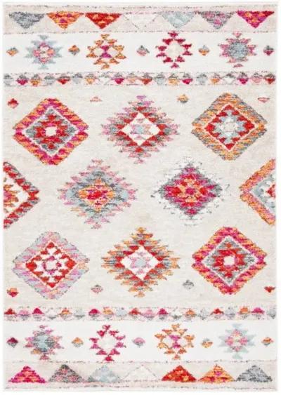 ADIRONDACK Contemporary Beige / Red 8' X 10' Powerloomed Rug