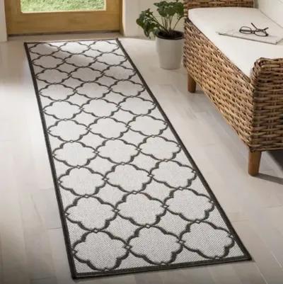 LINDEN 125 Collection LND125A-28 Light Grey / Charcoal 2'-2" X 8'