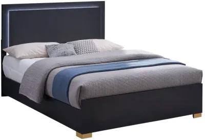 Marceline Queen Bed with LED Headboard Black