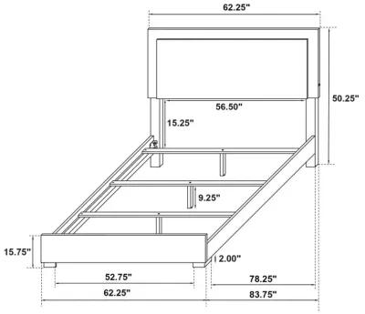 Marceline Queen Bed with LED Headboard Black