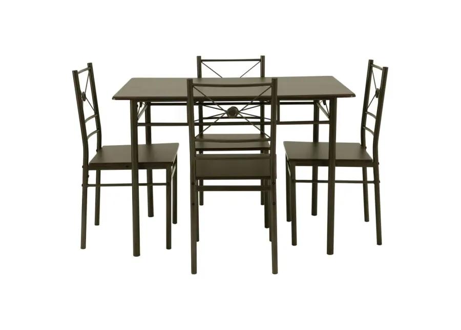 Anna 5-piece Rectangular Dining Set Dark Bronze