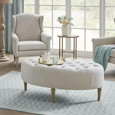 Martha Stewart Clara Linen Accent Ottoman