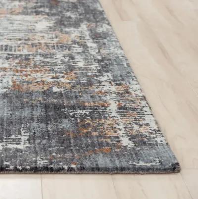 Logan Blue Abstract Recycled Polyester 5'2" x 7'9" Rectangle Rug