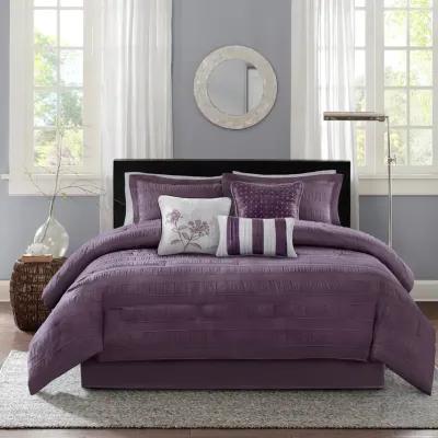 Madison Park Hampton Plum 7 Piece Comforter Set