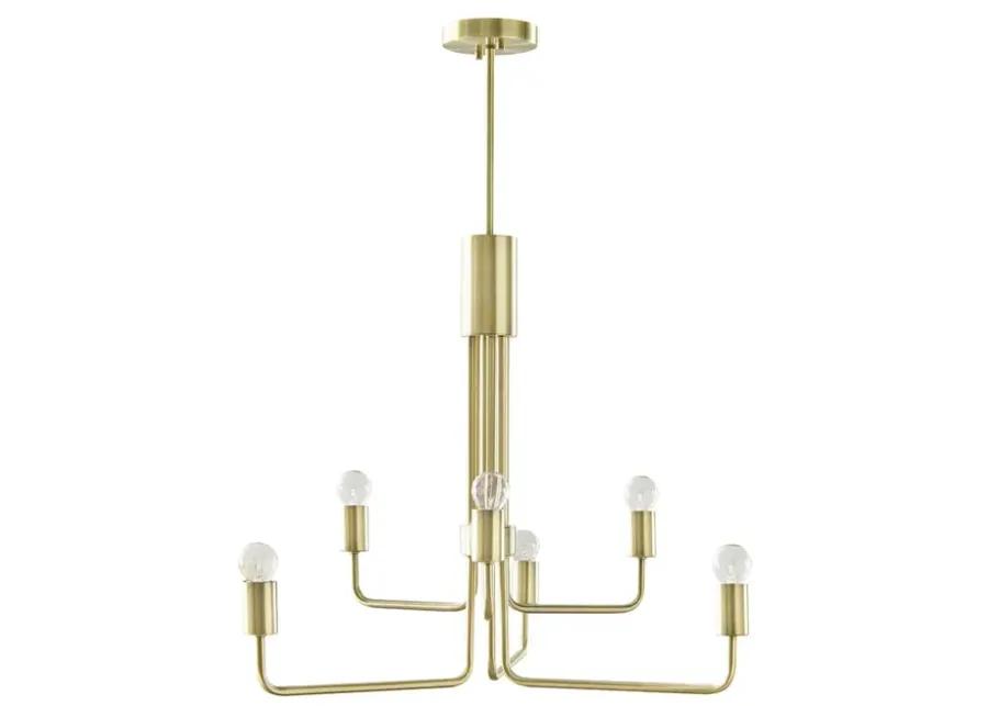 INK+IVY Milo Antique Brass 6-Light Metal Chandelier