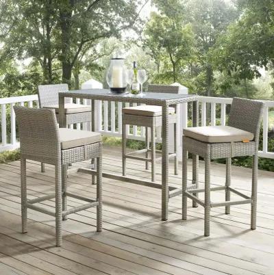 Conduit 5 Piece Outdoor Patio Wicker Rattan Set