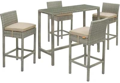 Conduit 5 Piece Outdoor Patio Wicker Rattan Set