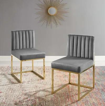 Carriage Dining Chair Performance Velvet Set of 2