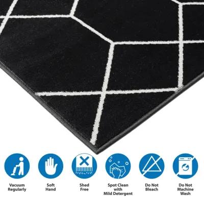 Madison Park Averie Black/Cream Trellis Geometric Woven Area Rug