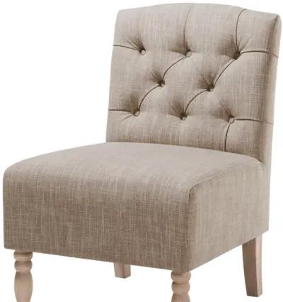 Madison Park Lola Beige Tufted Armless Chair