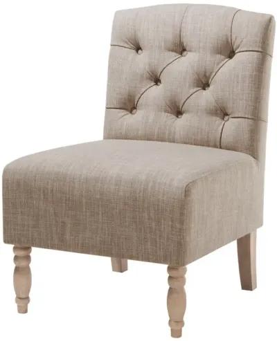 Madison Park Lola Beige Tufted Armless Chair