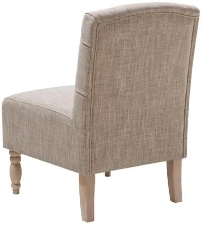 Madison Park Lola Beige Tufted Armless Chair