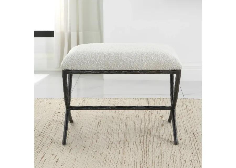 Brisby Gray Fabric Small Bench