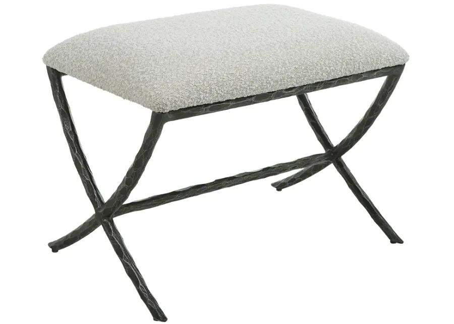 Brisby Gray Fabric Small Bench