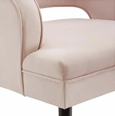 Traipse Button Tufted Open Back Performance Velvet Armchair