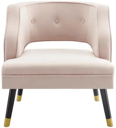 Traipse Button Tufted Open Back Performance Velvet Armchair