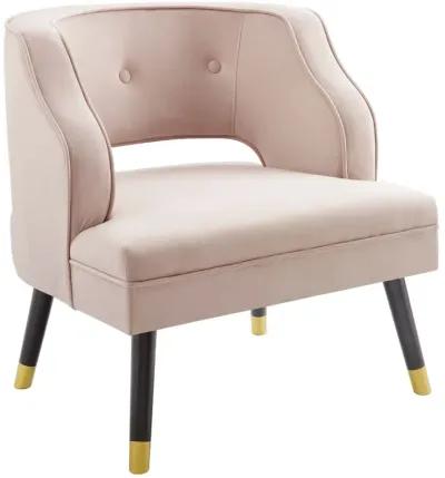 Traipse Button Tufted Open Back Performance Velvet Armchair