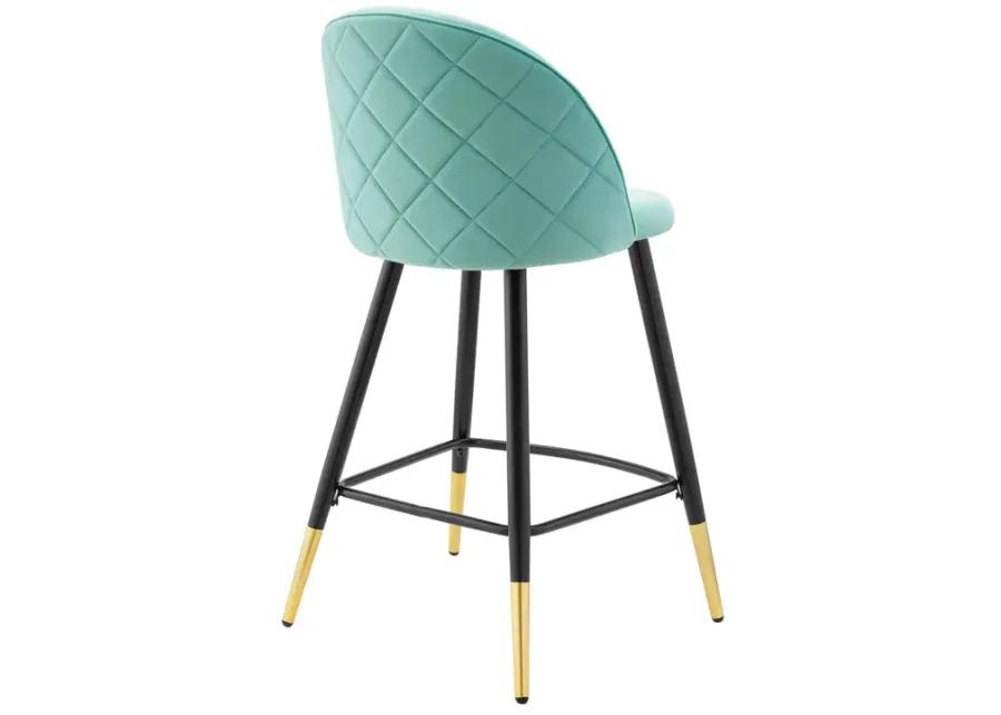 Cordial Performance Velvet Counter Stools - Set of 2