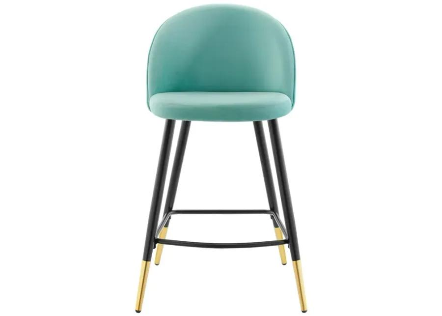 Cordial Performance Velvet Counter Stools - Set of 2