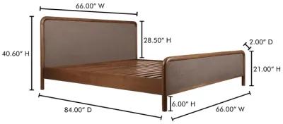 Rye Queen Bed Warm Brown